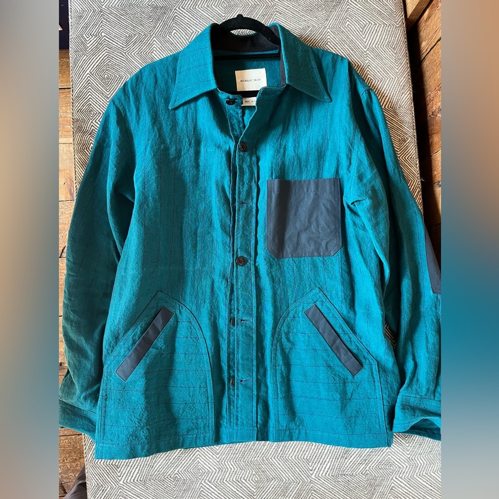 Nicholas Daley Linen Striped Jacket - Size 40 Men’s